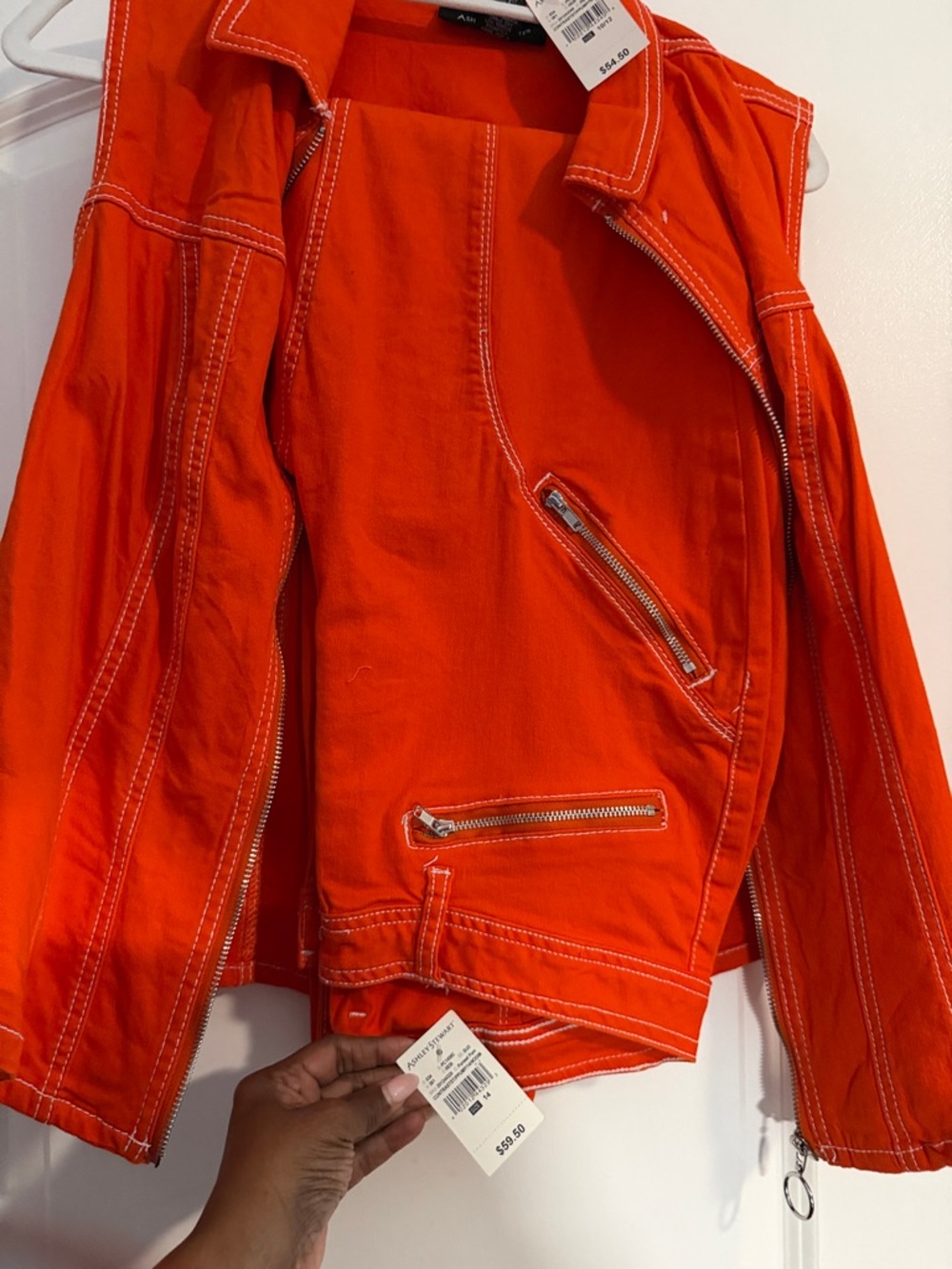 Ashley Stewart Bright Orange Straight Leg Jeans  and vest
